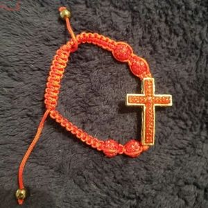 Shamballa Red Cross Adjustable Bracelet